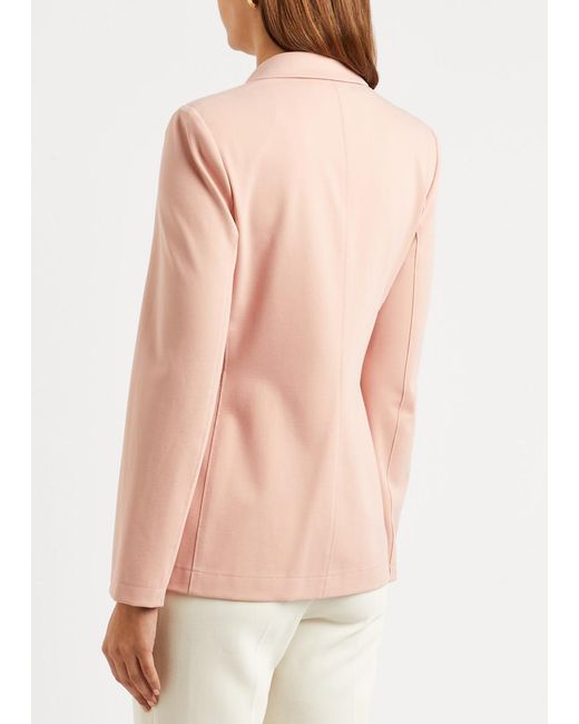 Harris Wharf London Pink Double-Breasted Stretch-Jersey Blazer