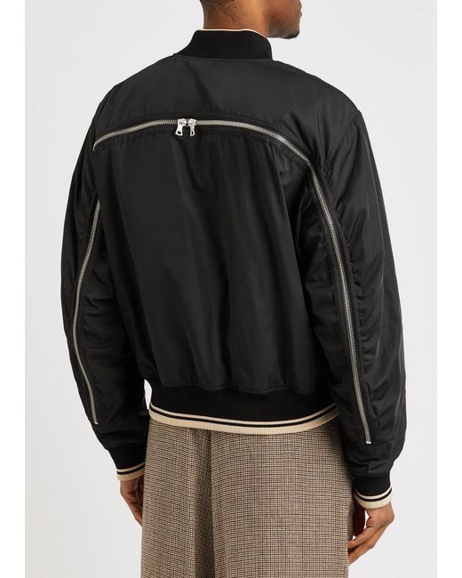 Dries Van Noten Black Vellow Quilted Shell Bomber Jacket for men