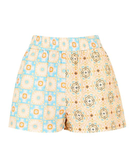 Never Fully Dressed White Elissa Printed Cotton-blend Shorts
