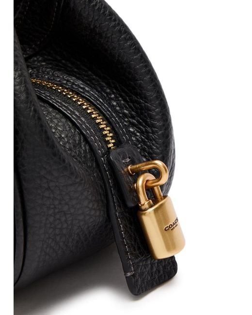 COACH Black Drifter Small Grained Leather Shoulder Bag