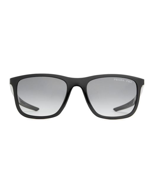 Prada Linea Rossa Black D-frame Sunglasses for men