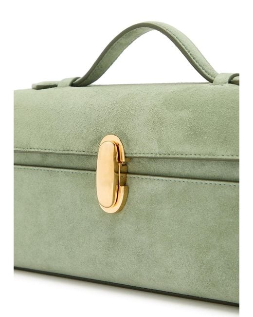 SAVETTE Green Symmetry Suede Pochette
