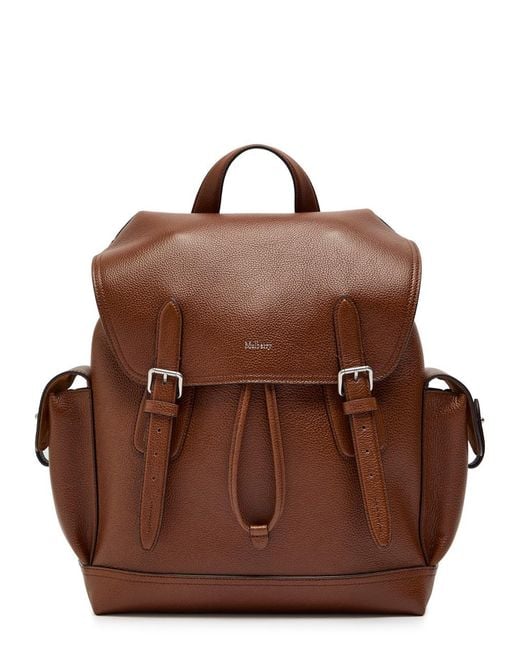 Mulberry Brown Heritage Pebbled Leather Backpack
