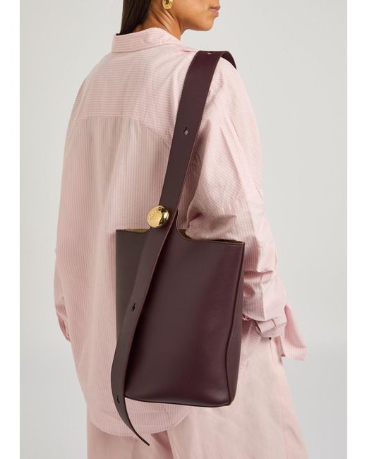 Loewe Purple Pebble Medium Leather Bucket Bag
