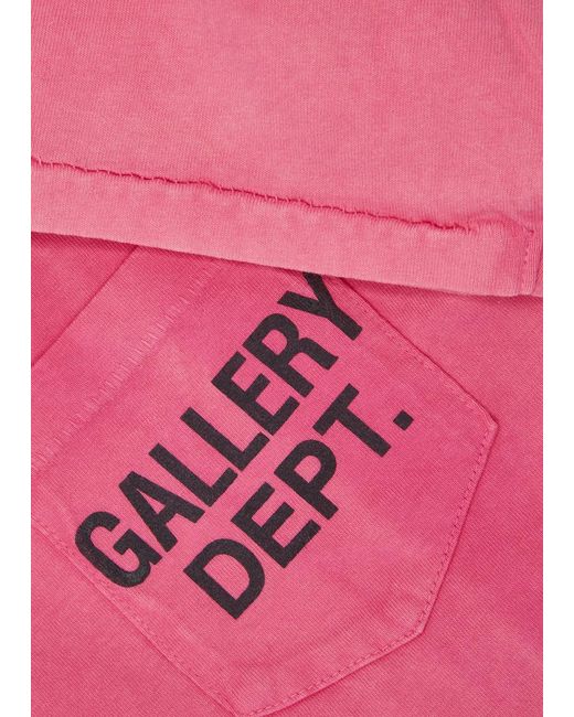 GALLERY DEPT. Pink Paint-splattered Logo Cotton T-shirt for men
