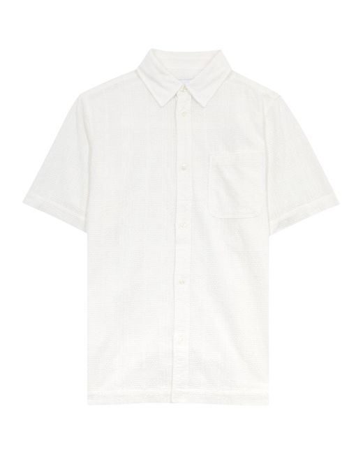 Les Deux White Charlie Broderie Anglaise Cotton Shirt for men