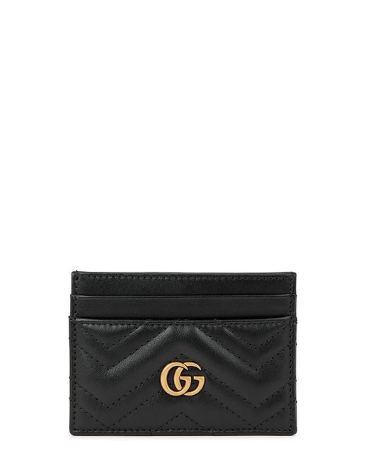 Gucci Black gg Marmont Quilted Leather Card Holder