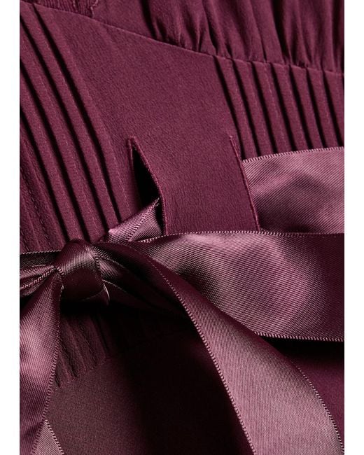 Rixo Purple Adaline Lace-Trim Silk-Chiffon Midi Dress