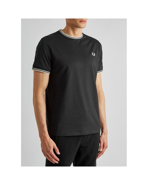 Fred Perry Black M1588 Cotton T-Shirt for men