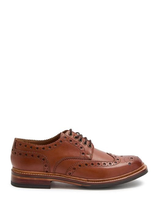 GRENSON Brown Archie Leather Brogues for men