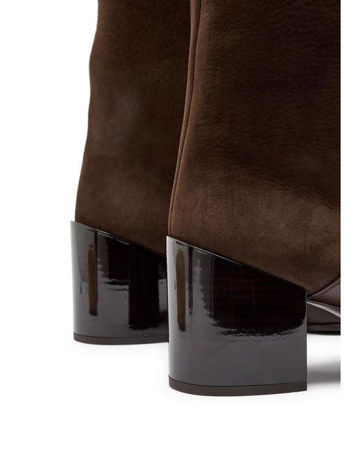 Alaïa Brown Panelled 55 Nubuck Knee-High Boots