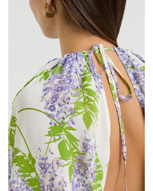 BERNADETTE Natural Fran Floral-Print Maxi Dress