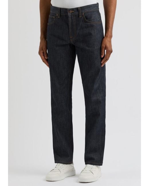 Nudie Jeans Blue Gritty Jackson Straight-Leg Jeans for men