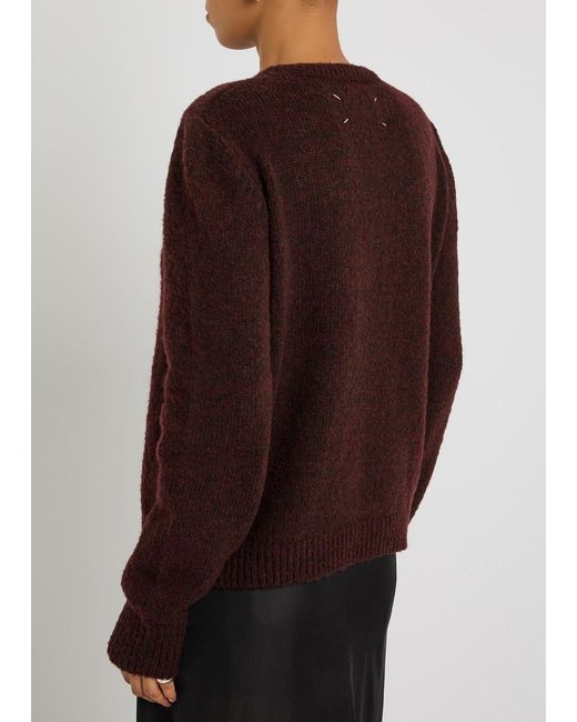Maison Margiela Brown Brushed Wool-Blend Jumper