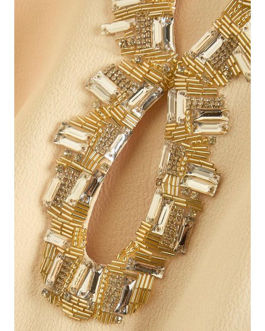 Rebecca Vallance Natural Alexandrite Crystal-Embellished Crepe Midi Dress