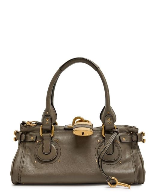 Chloé Metallic Paddington Medium Grained Leather Shoulder Bag
