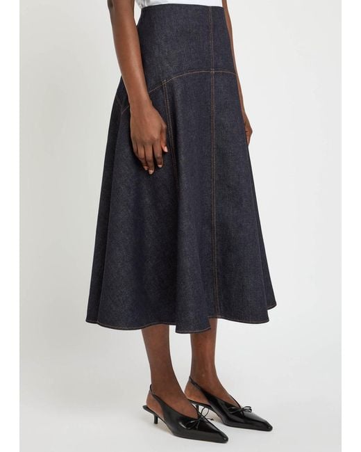 Jacquemus Blue La Triangle De-Nîmes Panelled Midi Skirt