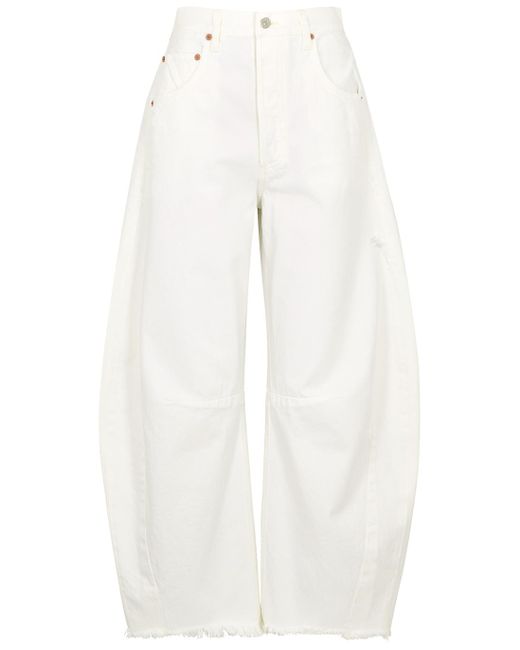 Citizens of Humanity Horseshoe Barrel-leg Jeans in White | Lyst
