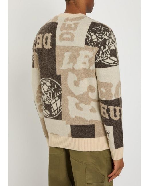 Les Deux Multicolor Globe Jacquard Knit Jumper for men