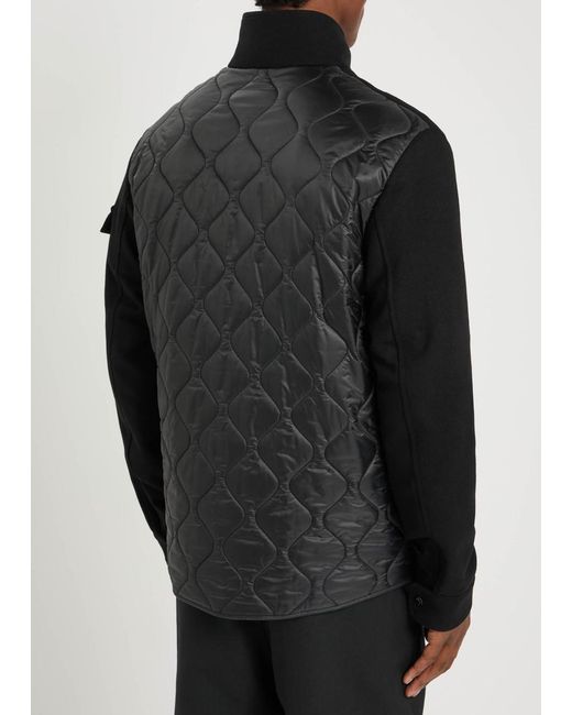 Moncler Black Avoine Panelled Wool And Shell Jacket for men