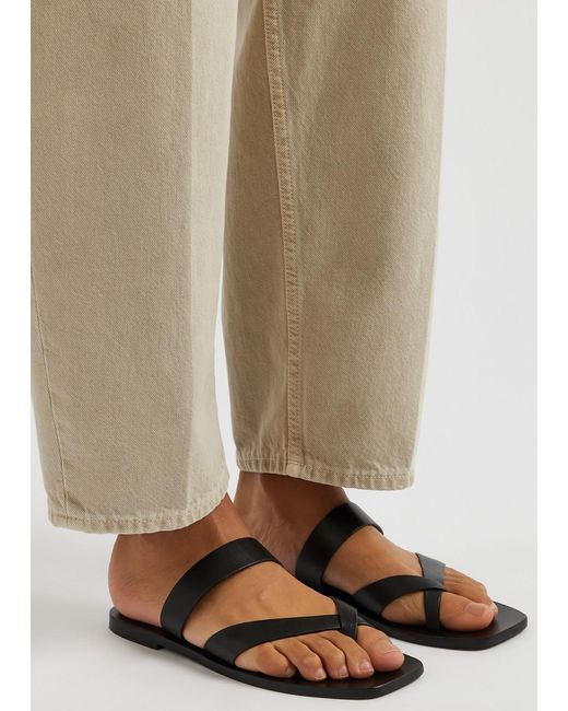 A.Emery Black A. Emery Carter Leather Thong Sandals