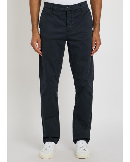 Nudie Jeans Blue Alvin Straight-Leg Stretch-Cotton Trousers for men