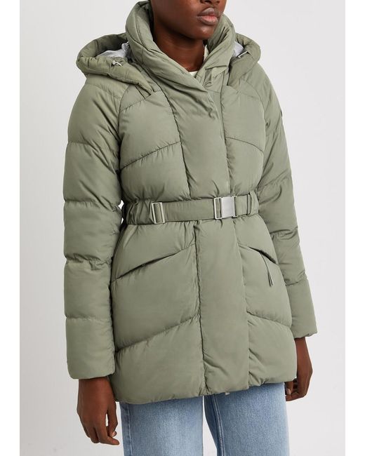 Canada Goose Green Marlow Belted Quilted Shell Coat