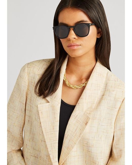 Saint Laurent Black Sl28 Wayfarer-Style Sunglasses, Sunglasses for men