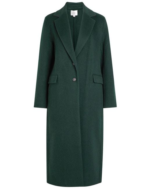 Vince Green Single-Breasted Wool-Blend Coat