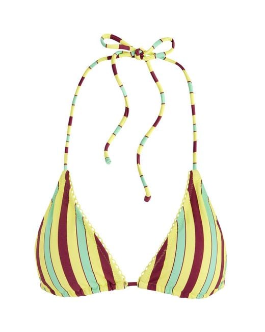 Damson Madder Blue Striped Halterneck Bikini Top