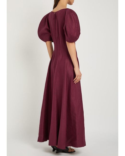 Gabriela Hearst Yellow Ranya Linen Maxi Dress