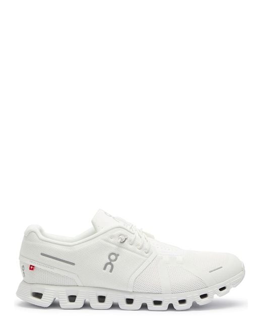 On Shoes White On Cloud 5 Mesh Sneakers for men
