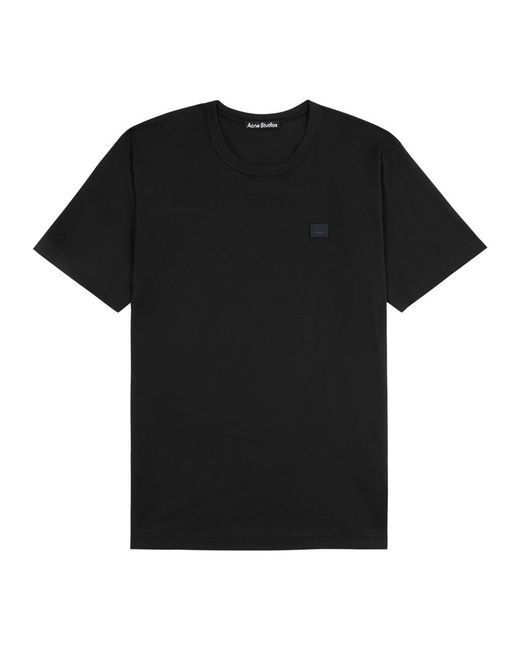 Acne Black Nash Logo Cotton T-shirt for men