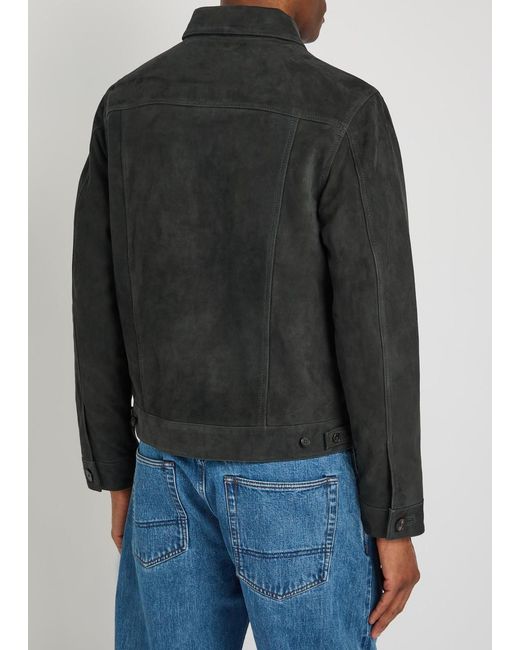 Officine Generale Black Liam Suede Jacket for men