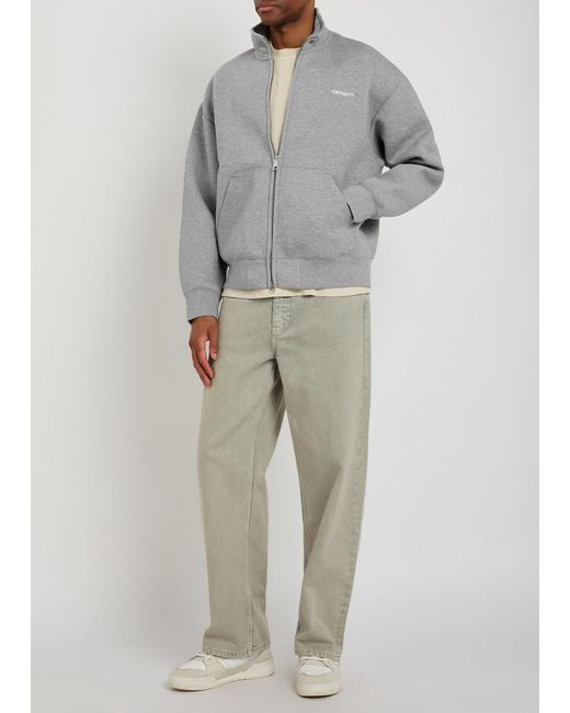 Carhartt Gray Alda Logo-Embroidery Cotton-Blend Sweatshirt for men