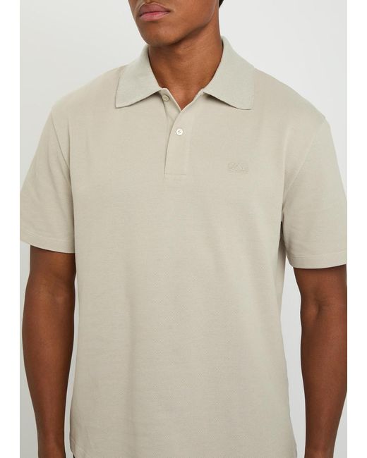 Loewe White Logo-Embroidered Piqué Cotton Polo Shirt for men