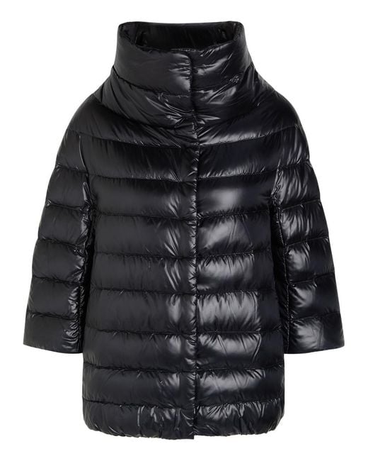 Herno Black Quilted Shell Jacket