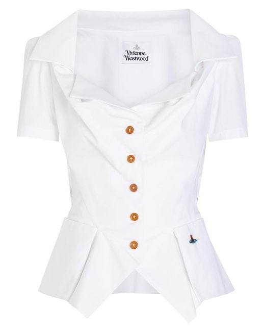 Vivienne Westwood White Monday Tailored Cotton-Poplin Shirt