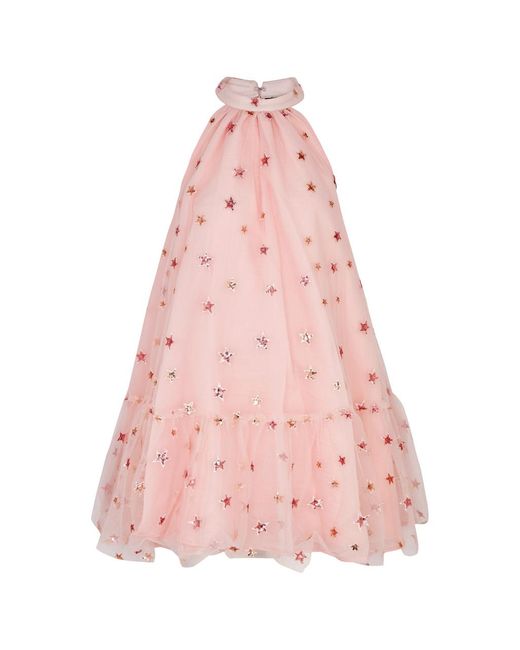 Sister Jane Pink Layla Star-embellished Tulle Mini Dress