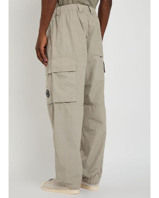 C P Company Natural Microreps Cotton Cargo Trousers for men