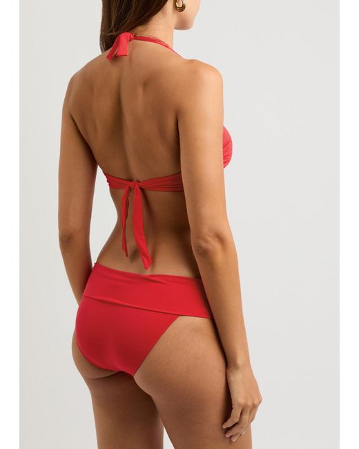 Melissa Odabash Red Brussels Halterneck Bikini Top