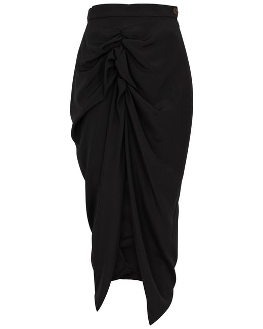 Vivienne Westwood Black Panther Draped Midi Skirt