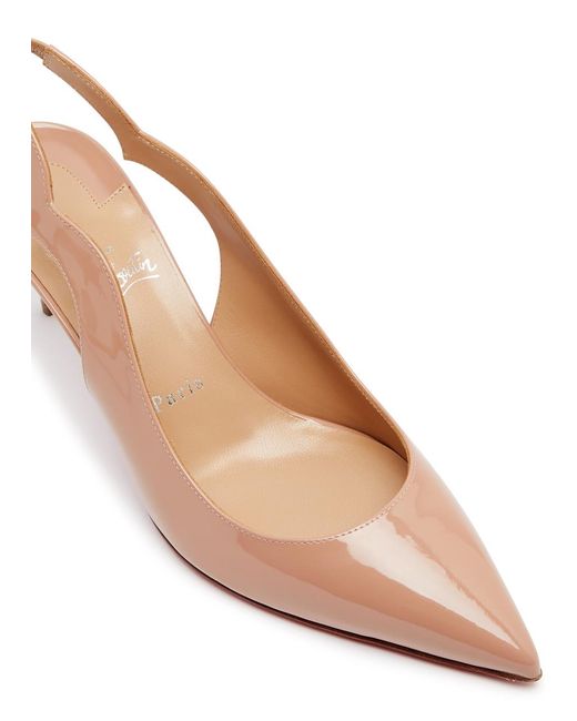 Christian Louboutin Pink Hot Chick 70 Patent Leather Slingback Pumps