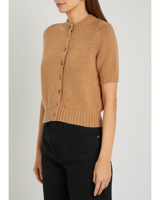 Khaite Natural Nora Stretch-Cashmere Cardigan