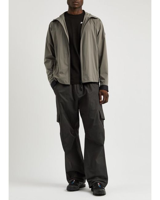 Moncler Gray Kurz Hooded Stretch-Nylon Jacket for men