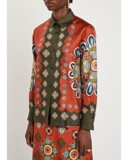 LaDoubleJ Red Boy Printed Silk-Twill Shirt