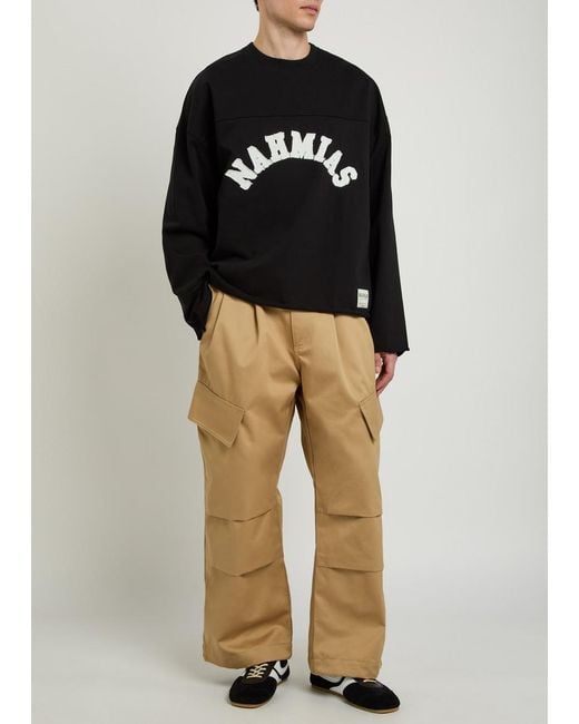 NAHMIAS Natural Oversized Cargo-Twill Cargo Trousers for men