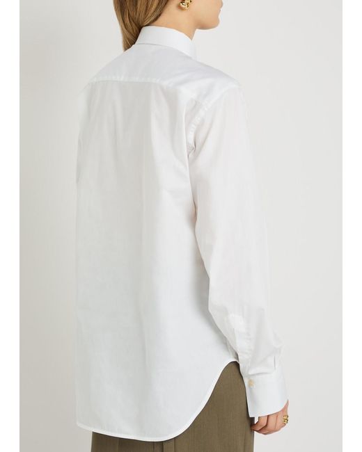 Victoria Beckham White Pintuck Cotton-Poplin Shirt