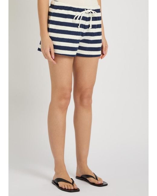 Suzie Kondi Blue Shallis Striped Terry Shorts