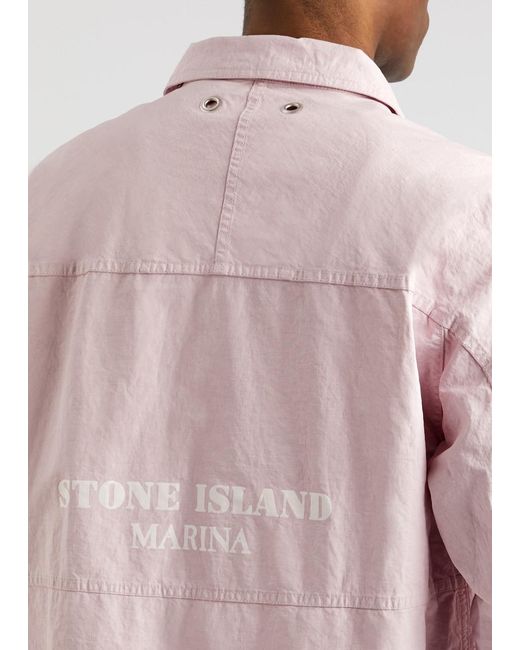 Stone Island Pink Marina Coated Linen Jacket for men